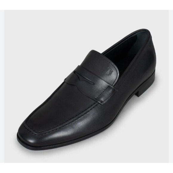 Tod's Black Leather Slip On Penny Loafers Dress Shoes US Men’s Size 10 - Picture 1 of 16